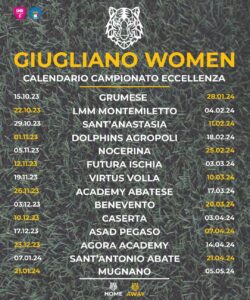 calcio giugliano women calendario